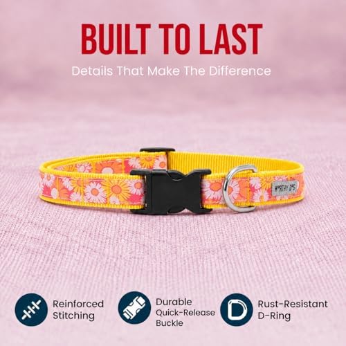 THE WORTHY DOG Summer Print, Adjustable Dog Collar, Small Dogs, Floral