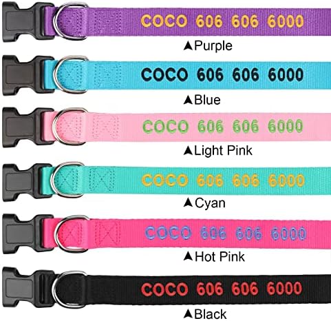Personalized Dog Collars - Custom Embroidered Dog Collars for Small, Medium, Large Dogs- Adjustable Dog & Puppy Collar