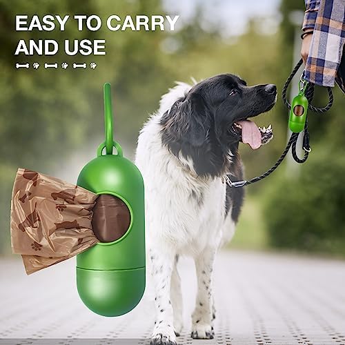 180 Count Dog Poop Bags with Dispenser, Leak-Proof Large Doggie Bag for Poop, Extra Thick Doggy Waste Bags, Unscented, Pet Trash Bags Holder Outdoor Puppy Walking and Traveling Rolls, Brown