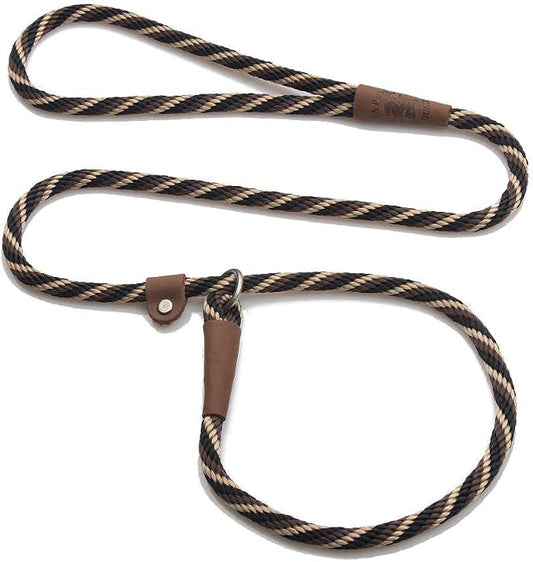 Mendota Pet Slip Leash - Dog Lead and Collar Combo - Made in The USA - Mocha, 3/8 in x 6 ft - for Small/Medium Breeds