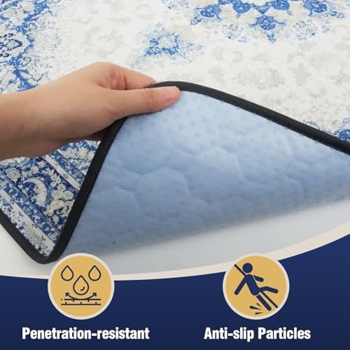 DEEP DEAR Washable Dog Pads 65"x48" 1 Pack, Reusable Dog Pee Pads Extra Large, Super Absorbent Puppy Pads XXL, Waterproof & Leak-Proof Pee Pads for Dogs, Non-Slip Training Pads for Pet Housebreaking
