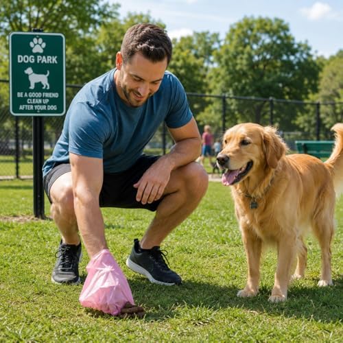 1000 Pet Waste Disposal Poop Bags EZ Pick Up Bag Pink Large Puppy Training