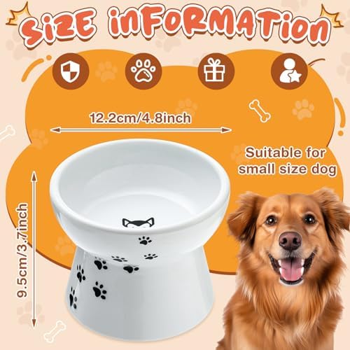 Teenyyou 2 Pack Elevated Dog Bowls for Small Dogs and Cats, 3.7" H x 4.8" W