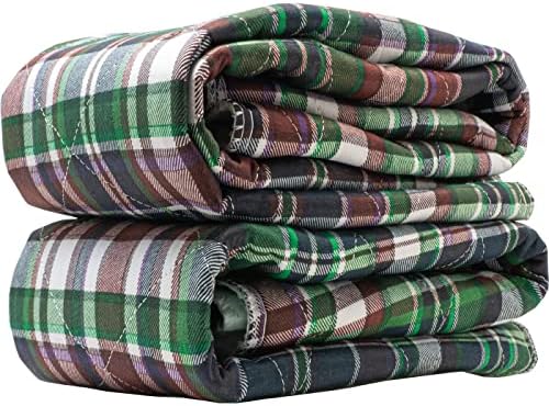 Careoutfit 2 Pack - Plaid Waterproof Reusable/Quilted Washable Large Dog/Puppy Training Travel Pee Pads Size 24 x 36