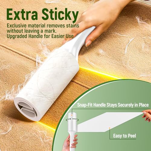Extra Sticky Lint Roller for Pet Hair, 500 Sheets, 2 Handles