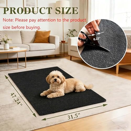 Mat for Under Dog Crate Washable Dog Crate Mat Pet Mats for Floor Waterproof Dog Mat Non-Slip Pads for Kennel Training Protect Floors (47" x 31.5" x 0.22")
