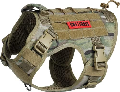 OneTigris Tactical Dog Harness with Handle Adjustable for Medium Large Dogs