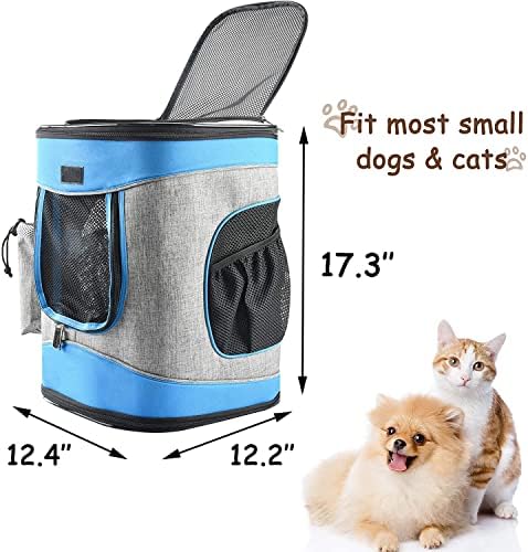 Solaris Adjustable Pet Carrier Backpack for Dogs and Cats, Puppies, Portable Cat Carrier Backpack with Bottle Pocket, Two Mesh Window for Breath