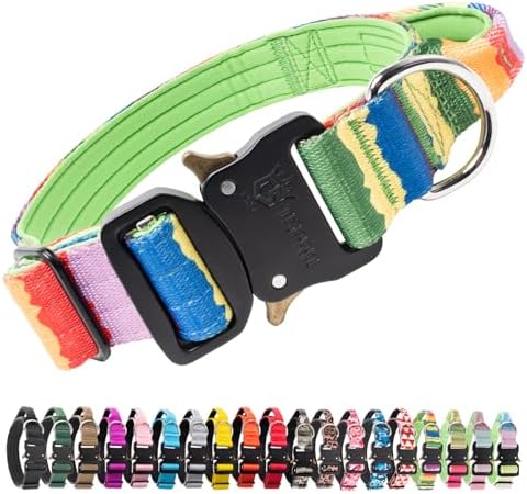 TSPRO Tactical Dog Collar, Heavy Duty Quick Release Metal Buckle and Handle