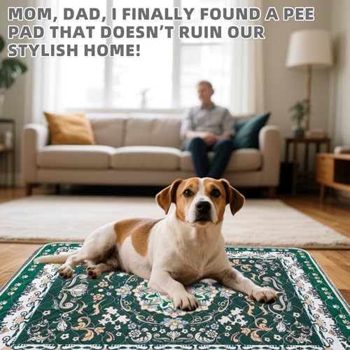 KOOLTAIL Washable Pee Pads for Dogs, 2 Pack Super Absorbent Reusable Puppy Training Pads Waterproof, Nonslip and Leak-Proof Dog Pee Pads, Large Pet Mats Whelping Pads for Floor, Crate, Couch 36*41