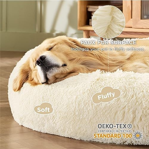 Bedsure Calming XL Dog Bed Donut Washable Extra Large Pet Bed,45ins