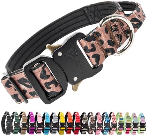 TSPRO Tactical Dog Collar, Heavy Duty Quick Release Metal Buckle and Handle