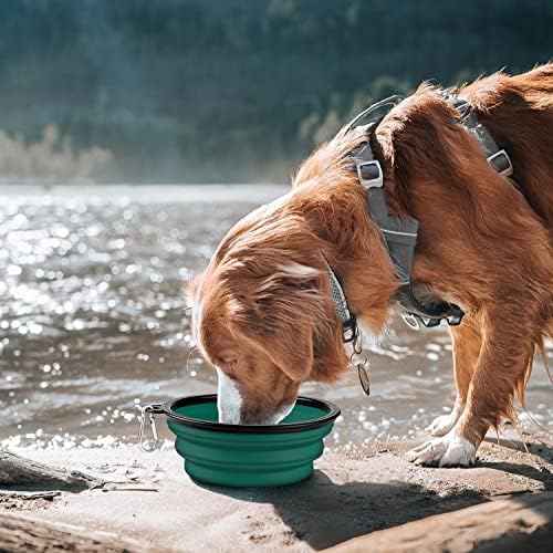 COOYOO Collapsible Dog Bowl,2 Pack Collapsible Dog Water Bowls for Cats Dogs,Portable Pet Feeding Watering Dish for Walking Parking Traveling with 2 Carabiners