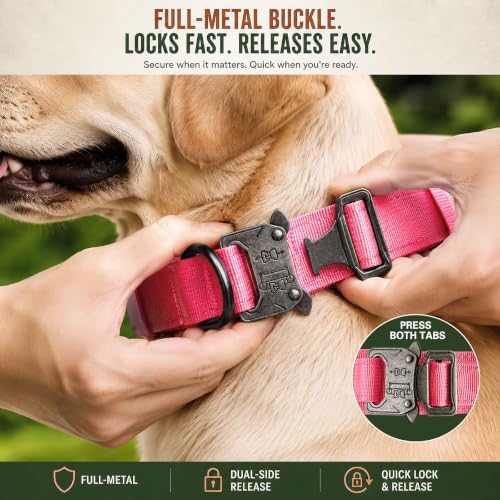 Tactical Dog Collar with Handle, Heavy Duty Nylon for Female Dogs