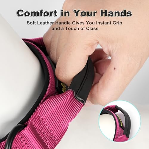 Plutus Pet Tactical Dog Collar with Pocket for AirTag, Pink, M