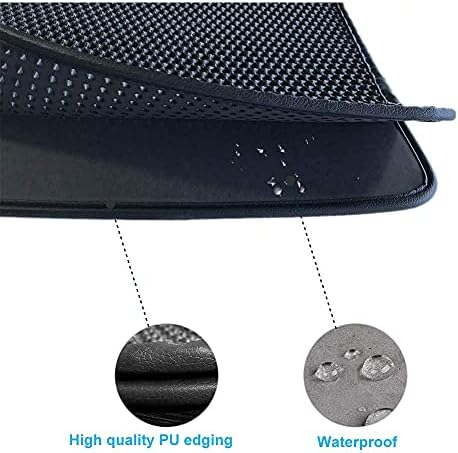 Cat Litter Mat Kitty Litter Trapping Mat Honeycomb Mats Waterproof Double Layer Anti Tracking Kitty Mats Catcher Litter Tray Box Rug Carpet (19.7'' x 15.7'', brown)