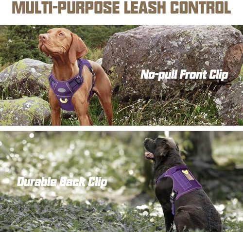 AUROTH Dog Harness for Large Dogs, No Pull Tactical Dog Vest with 2 Clips