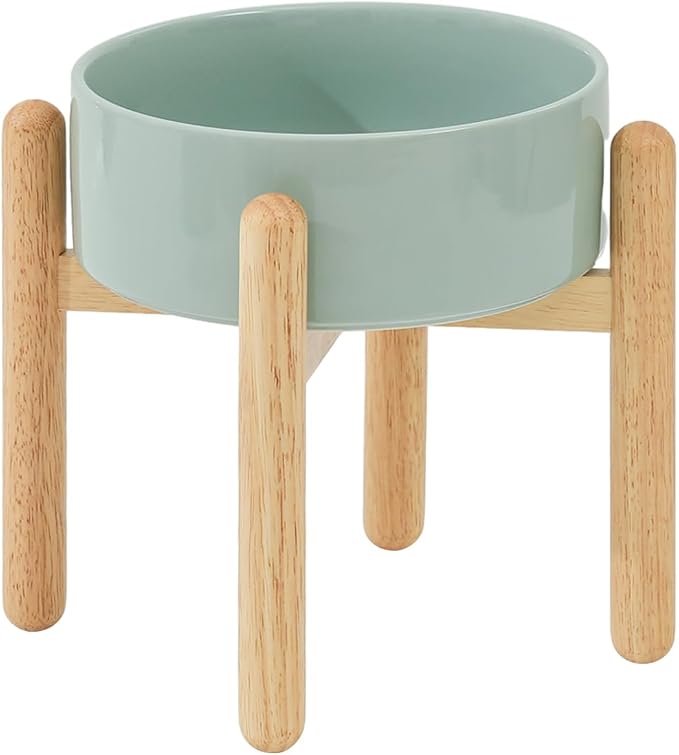 Havniva 8.3inch Ceramic Raised Dog Bowl with Stand, Elevated Dog Bowls for Large Breed Dog Food and Water Bowl Non-Slip Dog Dish Large Capacity Feeding Pet Water Bowl