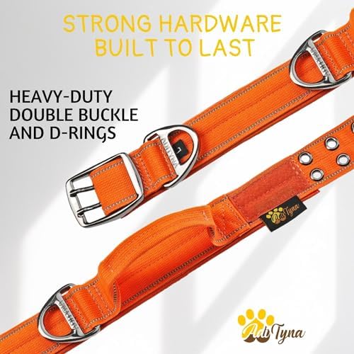 ADITYNA Heavy Duty Dog Collar for Extra-Large Dogs with Traffic Handle