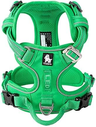 WINHYEPET True Love No Pull Dog Harness Extra Reflective Pet Harness for Small Medium Large Dogs Adjustbale for Running Walking Padded Soft Mesh Vest Easy Control TLH56512(Grass Green,S)