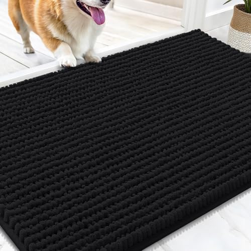 OLANLY Dog Door Mat for Muddy Paws 30x20, Extra Absorbent Chenille Mud Mat