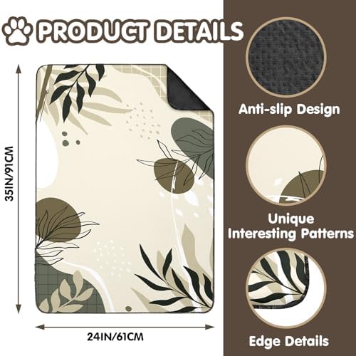 2PC Reusable Pee Pads, Washable Absorbent Non-Slip Dog Mat 35x24in