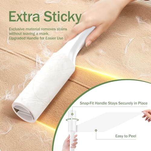 Mini Lint Roller 4 Pack for Pet Hair, 200 Sheets Total