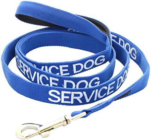 Service Dog Blue Padded Leash - 6ft, Prevents Accidents by Warning Others in Advance