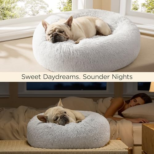 Bedsure Calming XL Dog Bed Donut Washable Extra Large Pet Bed,45ins