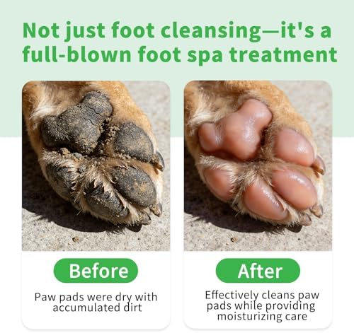 Dog Paw Cleaner Foam with Silicone Brush, No-Rinse Paw Washer for Muddy Paws, Dirt & Odor Removal After Walks, Moisturizing Paw Care for Dogs & Puppies, Gentle pH-Balanced Formula, 5.07 oz