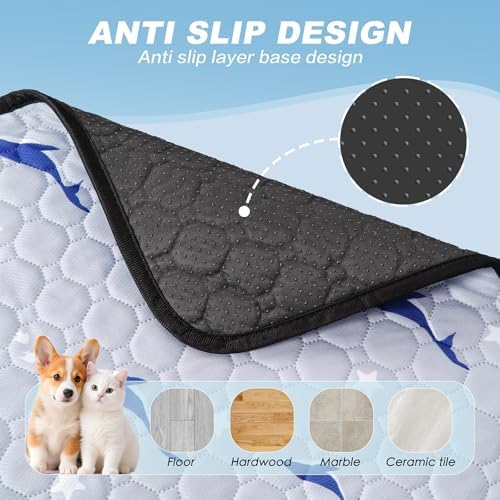 Washable Pee Pads for Dogs, 2 Pack Puppy Pads, Super Absorbent & Leakproof with Anti-Slip Bottom for Dog Training, Crates, Car, Pet Pee Pads, and Furniture Protection, 36"x36"