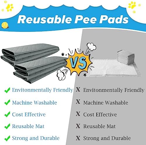 Washable Pee Pads for Dogs 48"x48" Reusable Puppy Pad Pet Training Pads, Waterproof Mat Non-Slip, Dog Pee Pad Whelping Pads Dog Mat-Playpen,Crate,Sofo,Car,Potty,Bed