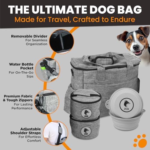 Dog Travel Bag for Supplies - Airline Approved Pet Backpack Organizer