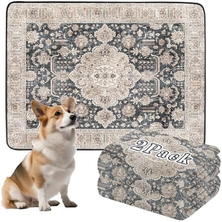 Thicken Washable Pee Pads for Dogs, 2 Pack Super Absorbent Dog Mats,36"x48"