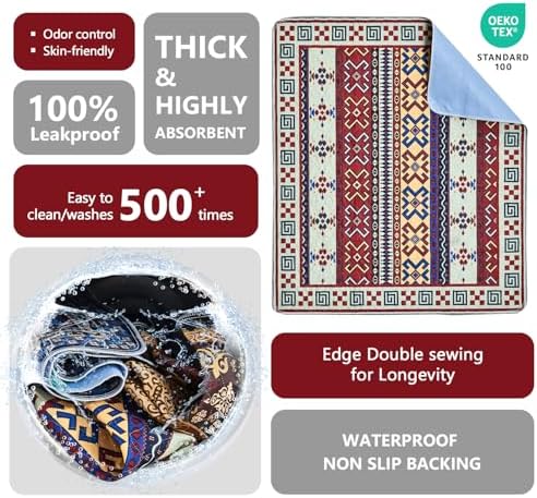 Qeils Washable Pee Pads, Super Absorbent Puppy Pads, 2 Pack 36"x41"