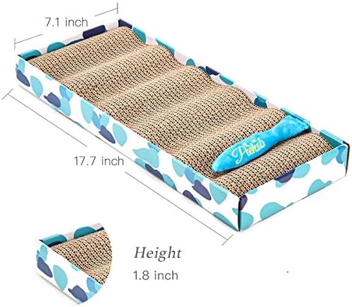 PEEKAB Cat Scratcher Cardboard Reversible Cat Scratch pad Kitty Corrugated Scratching Board Bed Catnip Included