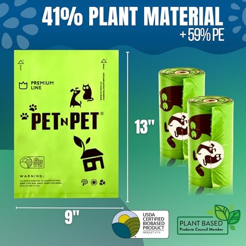 Pet N Pet Dog Poop Bags Rolls, 720 Count, Unscented, with Dispenser Thick