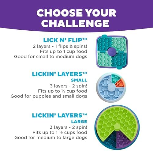 Outward Hound Nina Ottosson Lickin’ Layers 3-in-1 Dog Toy Treat Puzzle, 7"