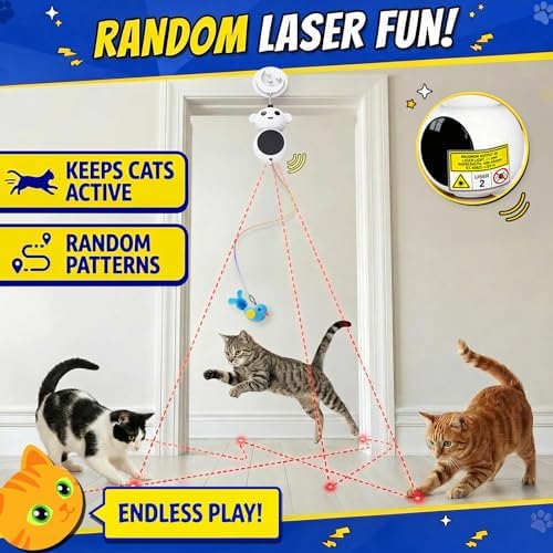 Interactive Cat Toys for Indoor Cats, Automatic Moving Toy with Flying Bird