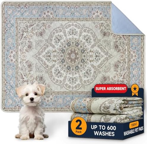 Washable Pee Pads for Dogs 2 Pack, Puppy Pads with Pheromones, 2026 Upgraded PuppyPad 36"x48" Super Absorbent Waterproof Pet Training Pads, Non-Slip Potty Pads for Crate,Floor,Sofa