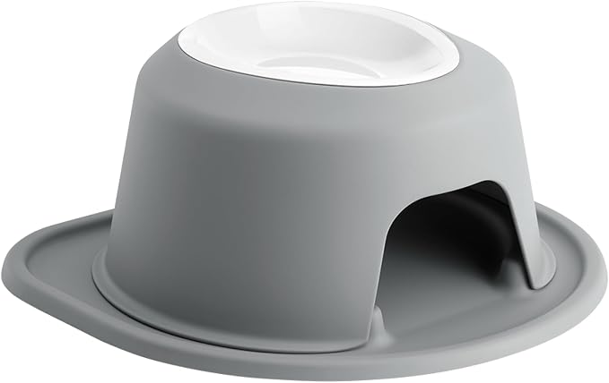 WeatherTech Single High Pet Feeding System w/Plastic Dog/Cat Bowls - 6" High Stand Dark Grey (PSH3206DGDG)