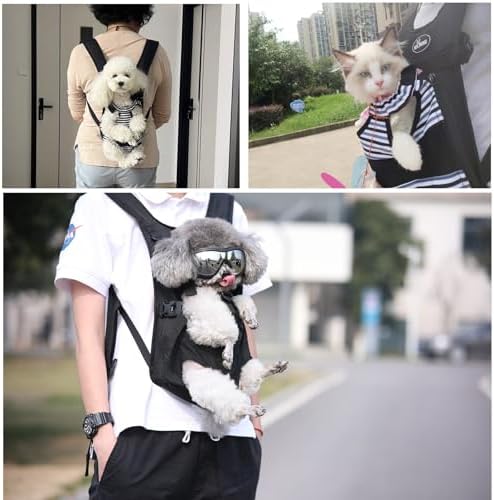 Wakytu Pet Carrier Backpack, Pet Front Dog Carrier Backpacks, Adjustable Pet Front Cat Dog Carrier Backpack Travel Bag, Legs Out, Easy-Fit for Traveling Hiking Camping for Small Cats Dogs