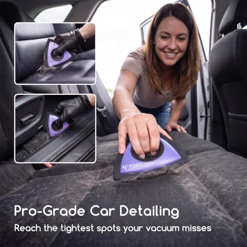 Analan Mini Pet Hair Remover for Car Detailing Dog Hair Tool Brush(Purple)