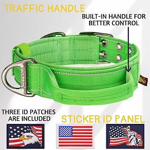 ADITYNA Heavy Duty Dog Collar for Large Dogs with Traffic Handle