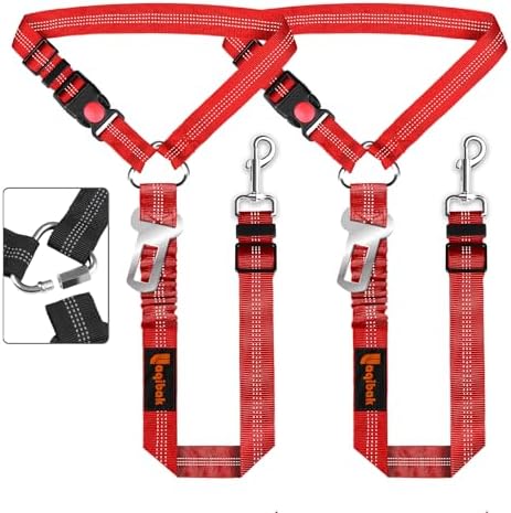 Laqibak Removable Dog Seat Belt Harness for Car, 3 in 1 Pet Seatbelt Leash
