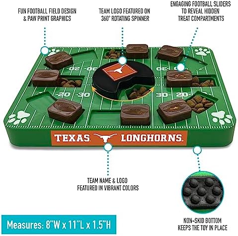 Pets First NCAA Texas Longhorns Puzzle Toy, Puzzle Treat Dog Toy, Interactive Dog Treat Toy, Dog Puzzle Feeding Slow Toy
