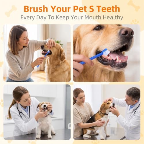 200Pcs Dog Toothbrushes, Dual Headed Dog Tooth Brush Bulk