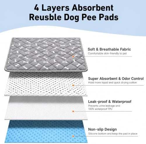 Puppy Pads with Pheromones,Washable Puppy Pee Pads for Dogs,Reusable Puppy Pads Washable for Dogs & Cats,Washable,Durable Leak-Proof & Anti-Slip Pet Training Pads for Home & Trave