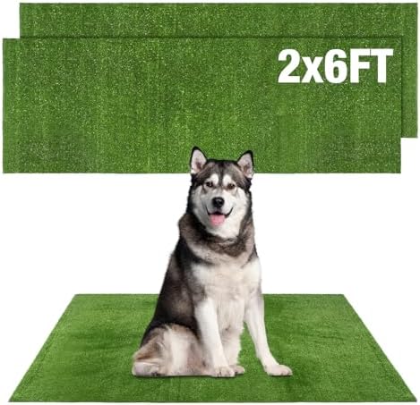 GLOBREEN Replacement Fake Grass Pee Pads for Dogs Potty, 2 Pack 2'x6' Turf
