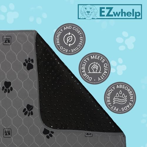 EZwhelp Reusable Quick-Dry Pee Pads, Waterproof Non-Slip 27x32 in, 2 Pack